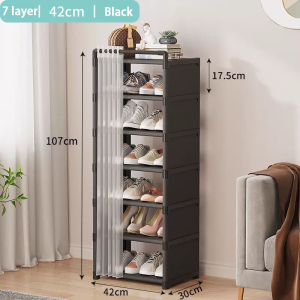 Simple shoe rack entrance door dust-proof shoe cabinet small narrow home storage artifact dormitory shoe box 2023 new style