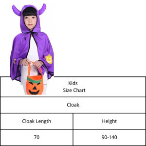 Kids Witch & Wizard Costume – Cloak with Hat & Pumpkin Candy Bag for Halloween