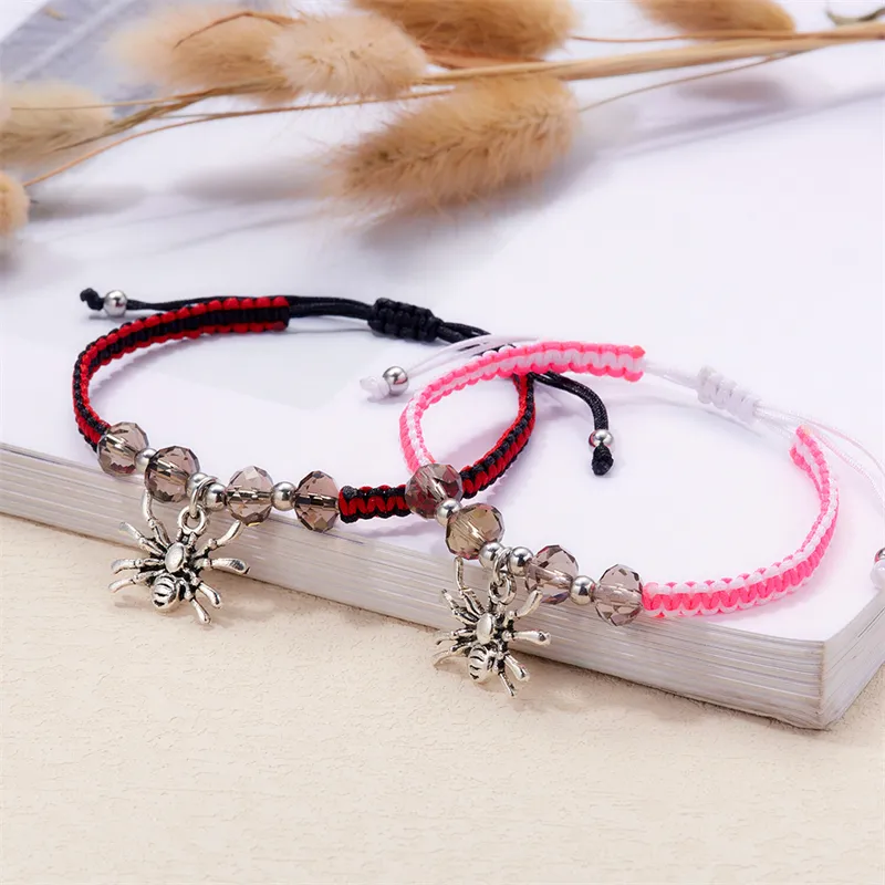 652F 2pcs Fashion Halloween Spiders Couple Bracelets Magnetic Heart Charm  Bangle Festival Hand Rope Jewelry Gift Accessories - AliExpress