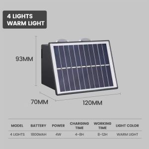 Lampu Dinding Tenaga Surya / Lampu Hias LED Outdoor Solar Cell 2 Mode ，Lampu dinding surya tahan air LED RGB