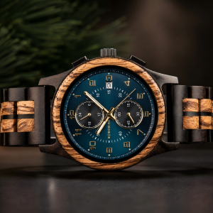 Wooden Watch for Men BOBOBIRD Chronograph PE933T-3 Movement Wristwatch with Luminous Hands Wood Watches Anniversary Gift for Him