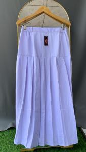 Seragam SMA rok Panjang rempel Bawah Melar Pinggang Karet Abu - Seragam Sekolah - rok rempel - rok SMP SMA - bahan Katun Tebal bagus - bahan adem - rempel turun pinggang Nyaman Wanita Hitam abu putih biru rok jeans Span Kerja Coklat