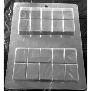 Cetakan Cokelat Coklat Dubai Super Blok 2 Dan 4 Cavity Plastik Transparant Food Grade