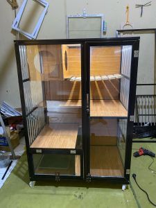 Kandang kucing alumunium fullset mainan model jembatan