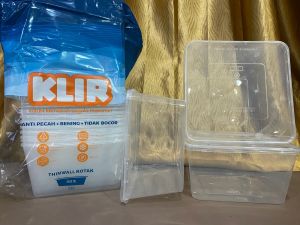 Thinwall KOTAK 3000ml + Tutup 1 pack isi 25 pcs / kotak makan plastik KLIR ANTI PECAH / KOKOH dan BENING