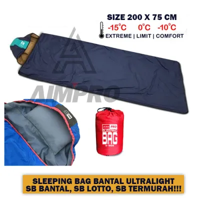 AIMPRO Sleeping Bag Bantal Polar Lotto Model Tikar - Sleping Bag - Sliping Bag - Kantung Tidur - Kantong tidur - SB - Selimut Camping Hiking Outdoor Gunung