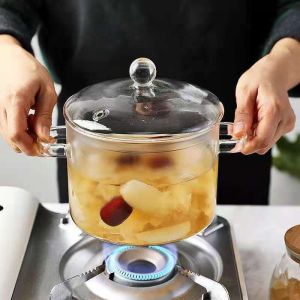 Panci kaca bening tahan panas Api bisa di kompor