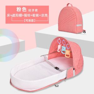 Baby Cot Baby Nest Bed For Baby Crib Baby Foldable Anti-Pressure Baby Bed with Mosquito Net and Cooling Mat Multi-Functional Bed Portable Baby Cot Baby Nest