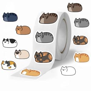 500 Pcs Lovely Cats Decal Water Bottle Sticker Cartoon Cats Decorative Sticker for Scrapbooking Laptop Skateboard