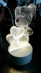 [HCM] Đèn led 3D gấu loại lớn 16cm