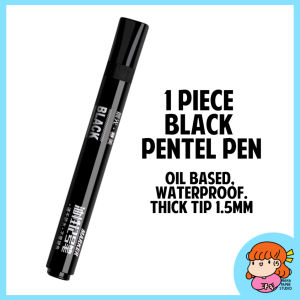 🇸🇬 Black Pentel Pen - Waterproof Oil-based 1.5mm Thick Tip