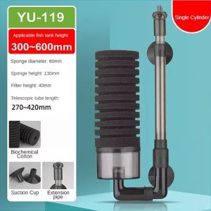 NAMSHEVA Double Head Submersible Foam Filter No Noise Black Biochemical Sponge Filter Equipment Bio-sponge Fish Tank Equipment Aquarium