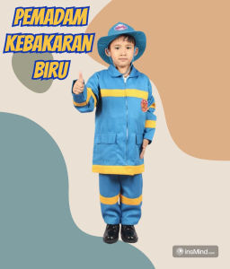 BAJU PEMADAM KEBAKARAN ANAK (BIRU) 3-12 TAHUN
