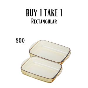 Locaupin B1T1 Borosilicate Glass Bakeware Dish Microwavable Food Storage Plate Kitchen Accessories Handaan Set Container