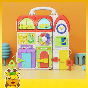 Toys for 1 Year Old Montessori House Busy Board for Toddlers 1-3 Light Up Musical Baby Toys 12-18 Month Sensory Toddler Toys Age 1-2 Fine Motor Skills Toy Xmax Birthday Gift for 1 Year Old Boy Girl