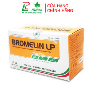 Viên uống giảm phù nề Bromelin LP Pharma- Thành phần chiết xuất quả dứa rutin C giúp giảm sưng viêm họng bầm tím hiệu quả - Hộp 100 viên