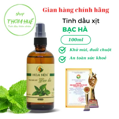 Chai Xịt tinh dầu Bạc Hà - Hoa Nén - Đuổi muỗi chuột côn tr.ùng hương the mát - 100ml