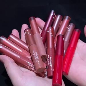 Dragon Ranee Matte Lip Crayon Angled Tip Lipstick Non-Sticky Easy Glide European Style Nude Bean Paste Color Moisturizing Velvet Lip Gloss Valentines Gift Makeup Essential