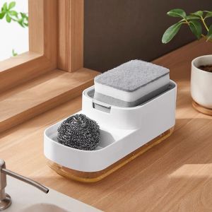 High-Quality Soap Dispenser for Kitchen Sink Countertop Soap Pump with Sponge Caddy Sponge Holder