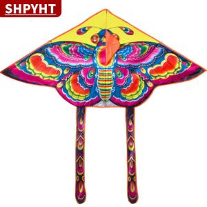 [COD] SHPYHT TOY 90*55cm Rainbow Butterfly Kite Outdoor Foldable Kids Kite With 50M Control Line