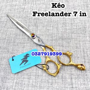 Freelander Kéo cắt tóc cao cấp Freelander 7.0 thép S440C độ cứng trên 62HRC kích thước 7.0 inches lưỡi kéo 8cm quai phẳng lệch chất lượng tuyệt vời