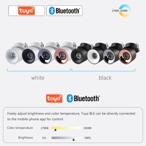 Embedded 5 CCT Switchable/ Zigbee Ceiling Ligh Anti-Glare 7W 12W 360 ° Rotatable AC110/220V Bedroom Kitchen Indoor Spotlight