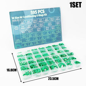 595pcs Car Air Conditioner Repair O-Ring Set Auto Repair Tool Rubber Air Conditioner Refrigerant Ring Set Auto Tools