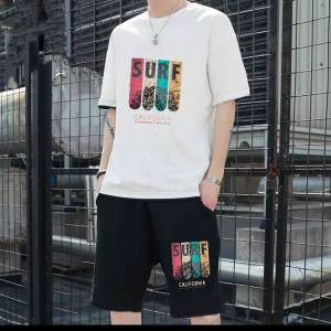 #ชุดเสื้อกับกางเกงลำลองของผู้ชาย+ราคาพิเศษ=เกิบเงินปลายทาง  สกรีนลาย SURF CALIFORNIA มีหลายสี หลายลุคให้เลือก