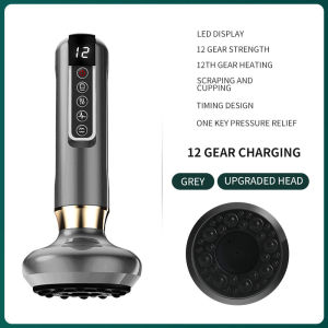 Máy massage giảm béo cơ thể Salorie Electric Gua Sha Cupping Scraping Acupoint liệu pháp giải độc máy massage hút chân không sạc lại được 12 cấp độ màn hình LED.