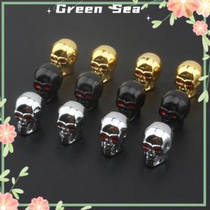 Green sea Skull Valve Caps ABS Car Wheel Plugs For Alloy Wheels Tire Valve Cap Auto Valve Cover Nipple Caps For Cars Motorcycles Bikes