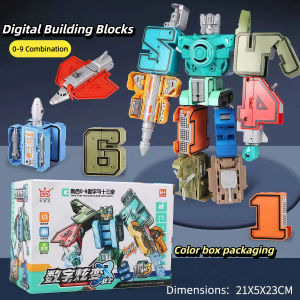 Little Buddy Kids Digital Warrior Deformation Robot Set 0‑9 Numbers Convert to Vehicles Educational Building Toy