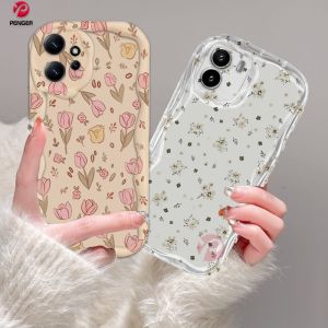 PENGER Casing hp Xiaomi Poco X5 5G Poco C40 Poco M3 Pro Poco X3 NFC M3 X3 GT M5S Flowers 3D Tepi Melengkung Bergelombang Bunga Softcase