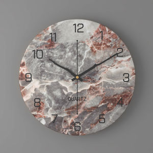 Minimalist Nordic Series Clock Marble Texture Hot Sale Morden Home Living Room Clocks Simple and Fashion Creative Vintage Wall Clock Decorations 30x30cm