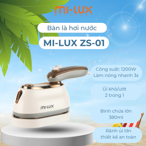 Bàn là hơi nước cầm tay 2 trong 1 MI-LUX ZS-01 công suất 1200W bảo hành 12 tháng chính hãng