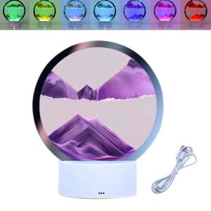 YES LADY LED Aesthetical 3D Home Decor With 7 Colors Atmosphere Table Lamp Bedroom Decorations Quicksand Painting  Ornament Hourglass Light Sandscape Lamp