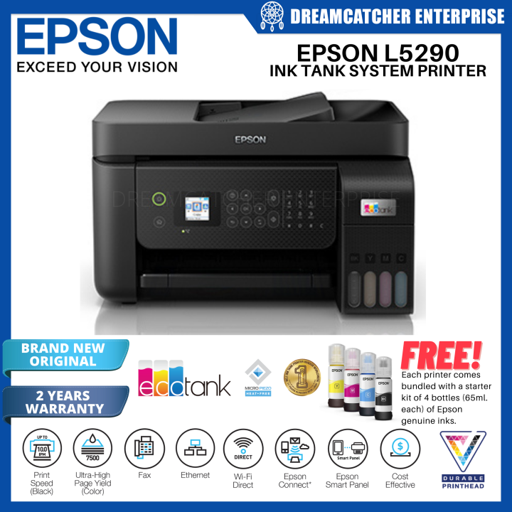 Epson L5290 EcoTank WiFi AllinOne Inkjet Printer Print Scan Copy Fax