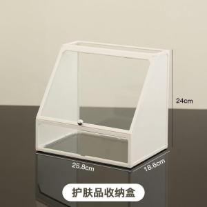 ❣️SPACEIDEAS❣️ ABS and Glass Stackable & Dustproof Makeup Box/ Cosmetics Box/ Cosmetic Organizer Box Makeup Case Cosmetics Case Makeup Box Cosmetics Box Makeup Rack Cosmetics Rack Makeup Holder Cosmetics Holder Perfume Box Perfume Holder/ Desk Orangizer