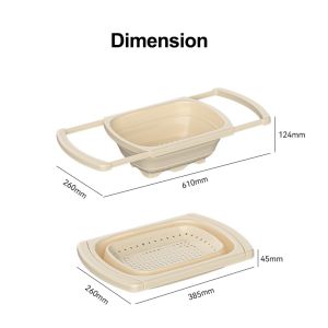 ArtLiving Retractable Drain BasketSilicone Dish Drainer Vegetable Drainer Sink Place Drain Rack