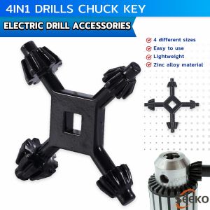 Seeko 4 Way Universal Chuck Zinc Alloy Four Head Wrench 4 in 1 Drills Chuck Key Drilling Tool