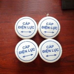 Mốc Sứ Cảnh Báo Cáp Điện Ngầm/ An toàn điện - Hình Thật