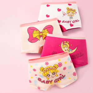 4 Pcs/Set 3-14Yrs Soft Cotton Baby Girl Kids Boxer Kids Panty Bargain for Kids Girls Panty Sizes MY369