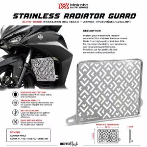 MOKOTO ELITE NMAX V1 V2 V3/AEROX V1 V2 V3 RADIATOR COVER / ENGINE COVER ELITE-12396 STAINLESS 304