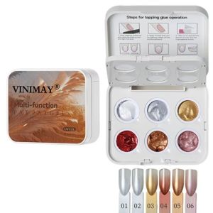 ZYJC 6 màu sắc Gel sơn móng tay Cushion Có thể xử lý bằng đèn UV LED Không cần lau Sơn móng tay gradient Tự làm Đa chức năng Sơn móng tay dạng dán Dụng Cụ Trang Trí Móng Tay
