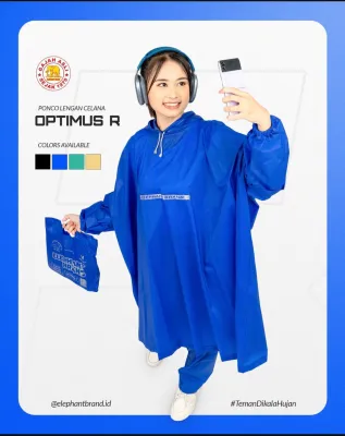 Jas Hujan Optimus / Jas Hujan Ponco Lengan+Celana Optimus / Jas Hujan Merek Gajah Elephant Brand