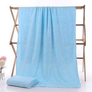 Handuk Mandi Ukuran 70x140cm Motif Beruang Quick Drying Bath Towel Embossed Bear Handuk Pantai Karakter Lembut Cepat Kering
