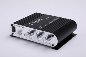 ( Dikirim Dari Jakarta )amplifier Mini Lvpin Mini Hifi Stereo Amplifier Treble Bass Booster 12v 20w / Lp-838 /amplifier Power Speaker Toa Mobil Karaoke Mic/black/speaker Amplifier Power
