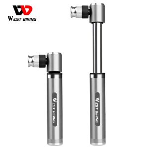 West Biking Mini Bicycle Air Pump Schrader Presta Valve Bike Tire Hand Inflator 160PSI Alloy Bicycle Ball Air Pump