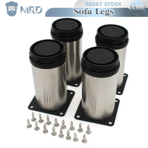 1pcs Furniture Legs Stainless Steel Sofa Cabinet Height Adjustable Worktop Shelves Feet Replacement For DIY Furniture Sofa Table Cabinets Shelves Silver 80mm 100mm 120mm 150mm 200mm With Screw