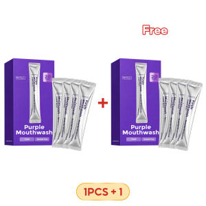 【Beli 1 dapat 1】AMZ Purple Fresh Mint Mouthwash 12ml x 20s - Portable Alcohol-Free Oral Rinse Breath Freshener Travel Essential