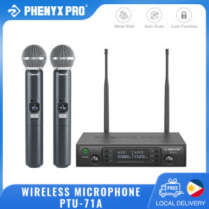 Phenyx Pro PTU-71A Wireless Microphone System Dual Wireless Mics Auto Scan for Singing Church Stage